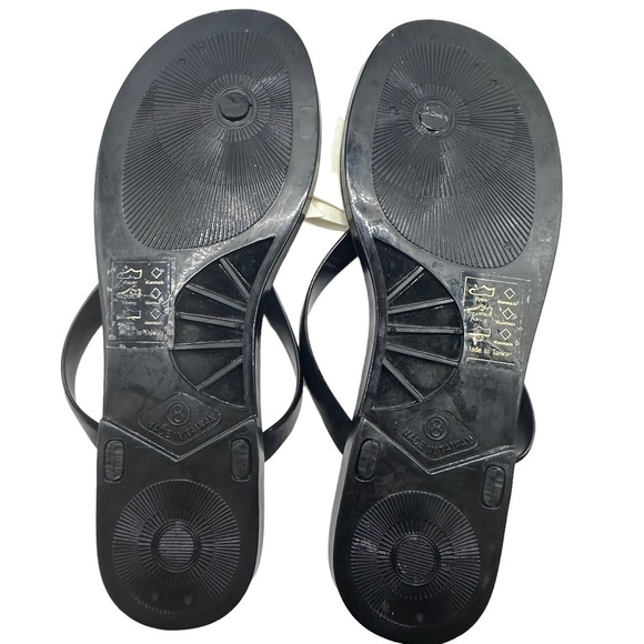 Ted Baker Black and White Jelly Bow Flip Flops Size 10.5 - Picture 4 of 10